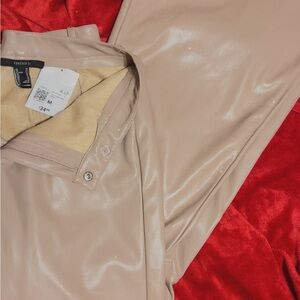 Forever 21 Light Tan Faux Leather Pants
